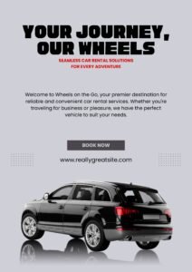 Grey Elegant Car Rent Poster